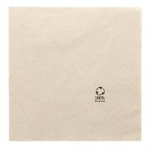 SERVIETTES ECOLABEL 2 PLIS  18 G/M2 39x39 CM NATUREL OUATE RECYCLÉE (1600 UNITÉ) - Garcia de Pou