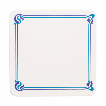 DESSOUS DE VERRE BLEU "MAXIM" 210 G/M2 8,5x8,5 CM BLANC CARTON (6000 UNITÉ) - Garcia de Pou