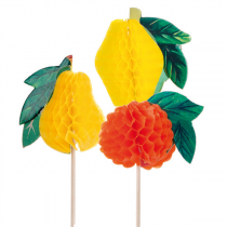 DÉCORS POUR GLACES "FRUITS"  10 (h) CM ASSORTI BOIS (100 UNITÉ) - Garcia de Pou