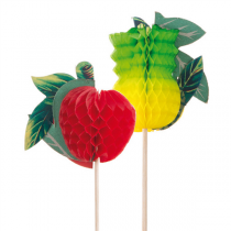 DÉCORS POUR GLACES "FRUITS"  20 (h) CM ASSORTI BOIS (100 UNITÉ) - Garcia de Pou