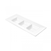 RECTANGLES 3 COMPARTIMENTS  26 CM BLANC PORCELAINE (6 UNITÉ) - Garcia de Pou