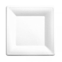 ASSIETTES CARR&Eacute;ES BIONIC  20x20x1 CM BLANC BAGASSE (200 UNIT&Eacute;)