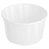 POTS TRAITEUR PLISSÉ 90 ML (3 oz) 80 G/M2 Ø6,5x3,8 CM BLANC PARCH.INGRAISSABLE (250 UNITÉ) - Garcia de Pou