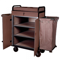 CHARIOT AVEC PORTES + 2 SACS DE VINYL  144x50x114 CM MARRON FER (1 UNITÉ) - Garcia de Pou