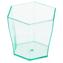 MINI RÉCIPIENTS RÉUTILISABLES HEXAGONAL 60 ML 4,7x4,6 CM VERT D"EAU PS (864 UNITÉ) - Garcia de Pou