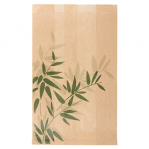POCHETTES HAMBURGER PFAS FREE "FEEL GREEN" 38 G/M2 14+7x22 CM NATUREL PARCH.INGRAISSABLE (500 UNIT&Eacute;)