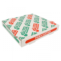 BOÎTES PIZZA MICROCANNELURE  348 G/M2 26x26x4 CM BLANC CARTON (100 UNITÉ) - Garcia de Pou