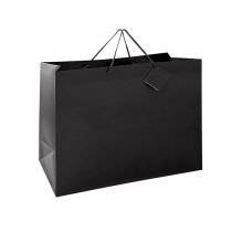 SAC BOUTIQUE ANSES CORDON  150 G/M2 40+15x32 CM NOIR CELLULOSE (100 UNITÉ) - Garcia de Pou