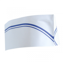 CALOTS AJUSTABLES BATEAU FRANGES BLEUES  28 CM BLANC PAPIER (100 UNITÉ) - Garcia de Pou