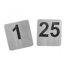 NUMÉROS DE TABLE DU 1 AU 25  9,5x8,8 CM ARGENTE INOX (1 UNITÉ) - Garcia de Pou