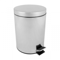 POUBELLE À PÉDALE AVEC RÉCEPTACLE INTÉRIEUR 5 L Ø 20,5x28 CM ARGENTE INOX (1 UNITÉ) - Garcia de Pou