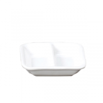 RÉCIPIENTS RECTANGULAIRES 2 COMP.  7,5 CM BLANC PORCELAINE (12 UNITÉ) - Garcia de Pou