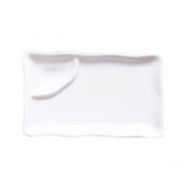 ASSIETTES RECTANGULAIRES 1 COMPARTIMENT  25,5 CM BLANC PORCELAINE (6 UNITÉ) - Garcia de Pou