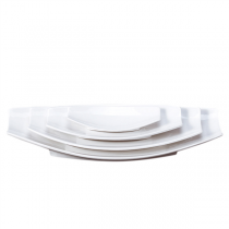 ASSIETTES BARQUETTE  26,2x13x3,7 CM BLANC PORCELAINE (6 UNITÉ) - Garcia de Pou