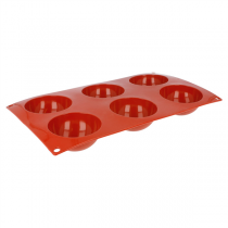 MOULE DEMI SPHÈRE Ø 7x3,5 CM  17,5x30 CM ROUGE SILICONE (1 UNITÉ) - Garcia de Pou