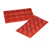 MOULE PETIT FOUR Ø 5x1,5 CM  17,5x30 CM ROUGE SILICONE (1 UNITÉ) - Garcia de Pou