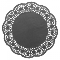 DENTELLES RONDES AJOURÉES  40 G/M2 Ø 27 CM NOIR PAPIER (250 UNITÉ) - Garcia de Pou