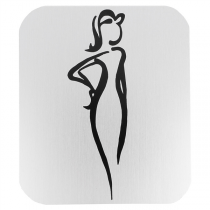 PLAQUE AUTO-ADHESIVE "DAMES"  12,2x14x0,1 CM BLANC ALUMINIUM (1 UNITÉ) - Garcia de Pou