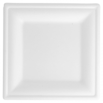 ASSIETTES CARR&Eacute;ES BIONIC  16x16x1 CM BLANC BAGASSE (180 UNIT&Eacute;)