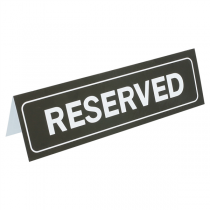 PLAQUE DE TABLE "RESERVED"  18x5,5 CM NOIR PVC (1 UNITÉ) - Garcia de Pou