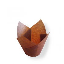 MUFFIN CUPS "TULIP" 50 G/M2 11x11 CM MARRON PARCH.INGRAISSABLE (1000 UNITÉ) - Garcia de Pou