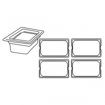 BAC GASTRONOME 1/4 3,8 L 26,5x16x15 CM ARGENTE INOX (1 UNITÉ) - Garcia de Pou