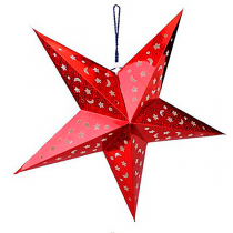 ÉTOILES À PENDRE  Ø 45 CM ROUGE PAPIER (10 UNITÉ) - Garcia de Pou