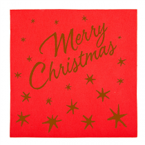 SERVIETTES "MERRY CHRISTMAS" 55 G/M2 40x40 CM ROUGE AIRLAID (700 UNITÉ) - Garcia de Pou