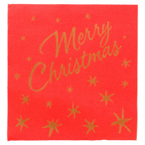 SERVIETTES "DOUBLE POINT" "MERRY CHRISTMAS" 18 G/M2 40x40 CM ROUGE OUATE (1200 UNITÉ) - Garcia de Pou