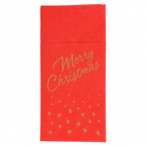 SERVIETTES SOFT KANGOUROU "MERRY CHRISTMAS" 55 G/M2 40x40 CM ROUGE AIRLAID (700 UNITÉ) - Garcia de Pou