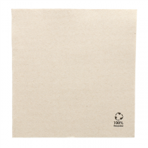 SERVIETTES ECOLABEL "DOUBLE POINT" 19 G/M2 33x33 CM NATUREL OUATE RECYCLÉE (1200 UNITÉ) - Garcia de Pou