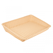 CORBEILLE SIMILAIRE OSIER RECTANGULAIRE INCLINÉE  45x60x5/12 CM NATUREL PP (1 UNITÉ) - Garcia de Pou