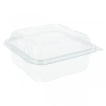 RÉCIPIENTS PÂTISSERIES + COUVERCLE 600 ML 14x14x7,2 CM TRANSPARENT RPET (700 UNITÉ) - Garcia de Pou