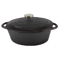 COCOTTE OVALE AVEC COUVERCLE 2,6 L 24 CM NOIR FER (6 UNIT&Eacute;)