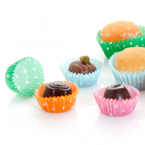 CAPSULES "PETITS FOURS - POLKA" 50 G/M2 Ø 2,5x1,6 CM ASSORTI PARCH.INGRAISSABLE (1000 UNITÉ) - Garcia de Pou