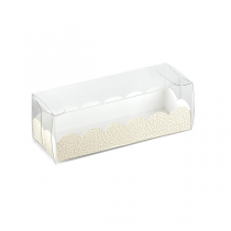 BOÎTES PÂTISSERIE + BASES BRISTOL  16x5x5 CM TRANSPARENT PVC (200 UNITÉ) - Garcia de Pou