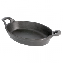 CASSEROLE OVALE  21,6(27,6)x15,6x4,1 CM NOIR FER (8 UNITÉ) - Garcia de Pou