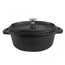 COCOTTE OVALE AVEC COUVERCLE  12,4x9,2x4,85 CM NOIR FER (12 UNITÉ) - Garcia de Pou