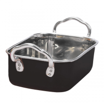 MINI BACS AVEC ANSES "ARTINOX"  14,5x9,5x4,5 CM NOIR INOX (6 UNITÉ) - Garcia de Pou