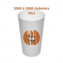 GOBELET REUTILISABLE 50/60cl  PERSONNALISE - IMPRESSION MULTICOULEURS