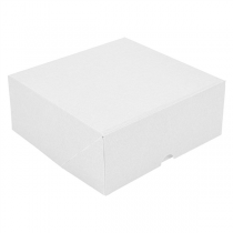 BOÎTES PATISSERIES SANS FENÊTRE "THEPACK" 250 G/M2 18x18x7,5 CM BLANC CARTON ONDULÉ NANO-MICRO (200 UNITÉ)