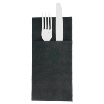 SERVIETTES KANGOUROU PLUS  55 G/M2 40x45 CM NOIR AIRLAID (720 UNITÉ) - Garcia de Pou