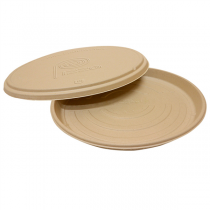 COUVERCLES RÉCIPIENT POUR PIZZA "BIONIC"  Ø 36,4x1,9 CM NATUREL BAGASSE (150 UNITÉ) - Garcia de Pou