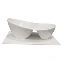 BASES POUR RÉCIPIENT 204.44  22,5x13x1,2 CM BLANC PORCELAINE (6 UNITÉ) - Garcia de Pou