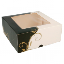 BOÎTES PATISSERIES AVEC FENÊTRE "THEPACK CLASSIC" 250 G/M2 18x18x7,5 CM BLANC CARTON ONDULÉ NANO-MICRO (50 UNITÉ) - Garcia de Pou