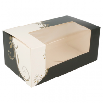 BOÎTES PÂTISSERIES AVEC FENÊTRE "THEPACK CLASSIC" 250 G/M2 18x11x8 CM BLANC CARTON ONDULÉ NANO-MICRO (50 UNITÉ) - Garcia de Pou