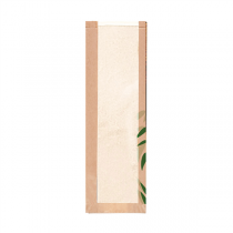 SACHETS PAIN AVEC FENÊTRE "CLASSIC" "FEEL GREEN" 32 G/M2 14+4x60 CM NATUREL KRAFT (250 UNITÉ) - Garcia de Pou