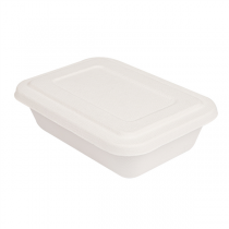 PLATEAUX + COUVERCLE "BIONIC" 800 ML 19,3x13,5x5 CM BLANC BAGASSE (400 UNITÉ) - Garcia de Pou