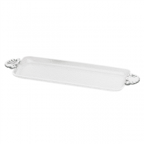 PLATEAU RECTANGULAIRE ANSES ALUMINIUM  55x16,5 CM TRANSPARENT POLYCARBONATE (1 UNITÉ) - Garcia de Pou