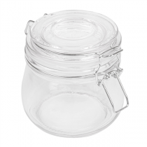 RÉCIPIENT STOCKAGE + FERMETURE CLIP 500 ML Ø 9,5x10,5 CM TRANSPARENT VERRE (24 UNITÉ) - Garcia de Pou